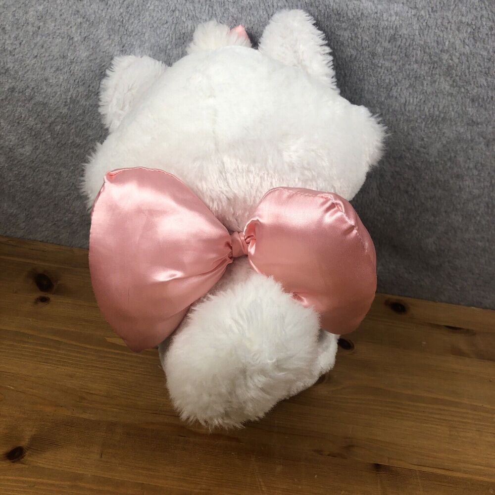 Disney Parks 12" Plush Marie Big Feet White Cat Kitten Pink Bow The Aristocats - Picture 7 of 7